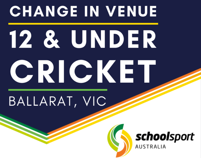 12 Years & Under Cricket Venue Change